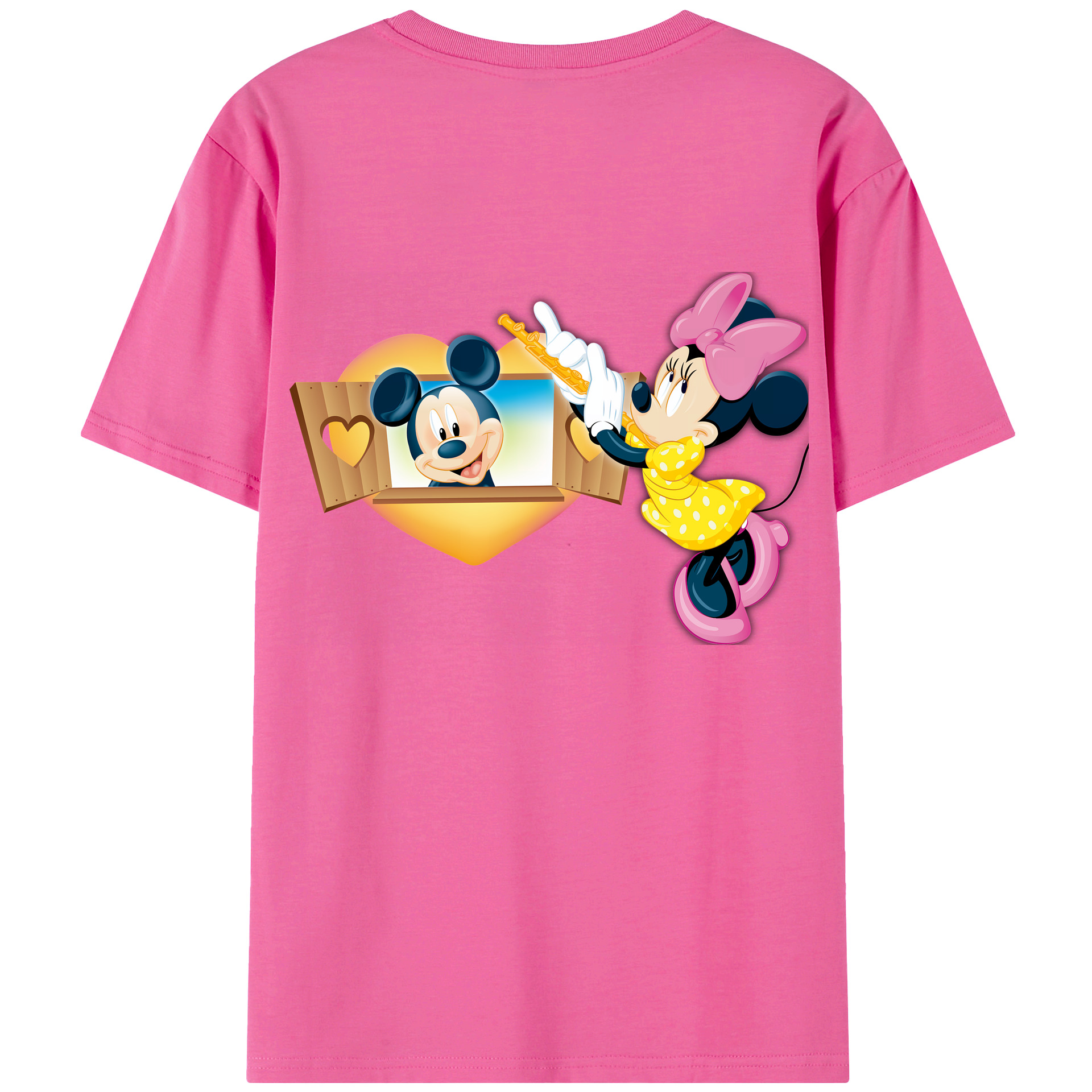 （画像用） ミッキーマウス Mickey Mouse レディース半袖Tシャツ(バックプリント)